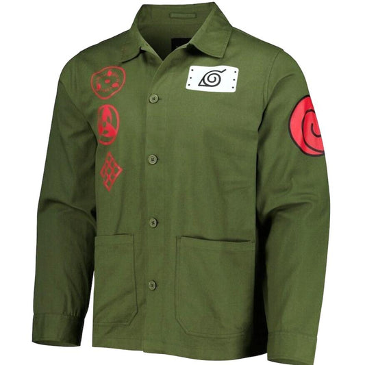 MED. MEN OLIVE NARUTO SHIPPUDEN KAKASHI HATAKE ON OLIVE CHORE JACKET C/P 40