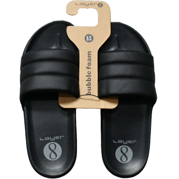 WOMEN BLACK BUBBLE FOAM SLIPPERS ASST SIZE LAYER 8 C/P 36