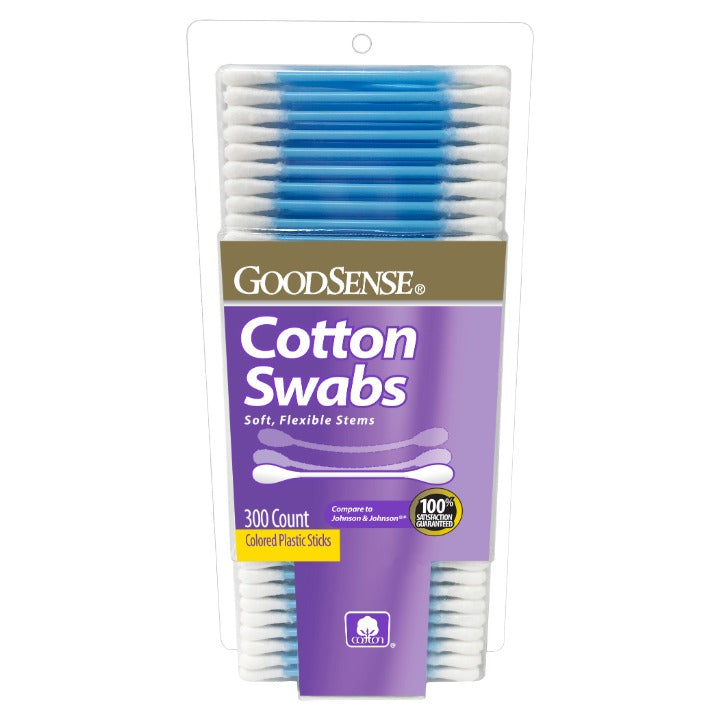 300ct Cotton Swabs Colored Plastic Sticks GOODSENSE C/P 24