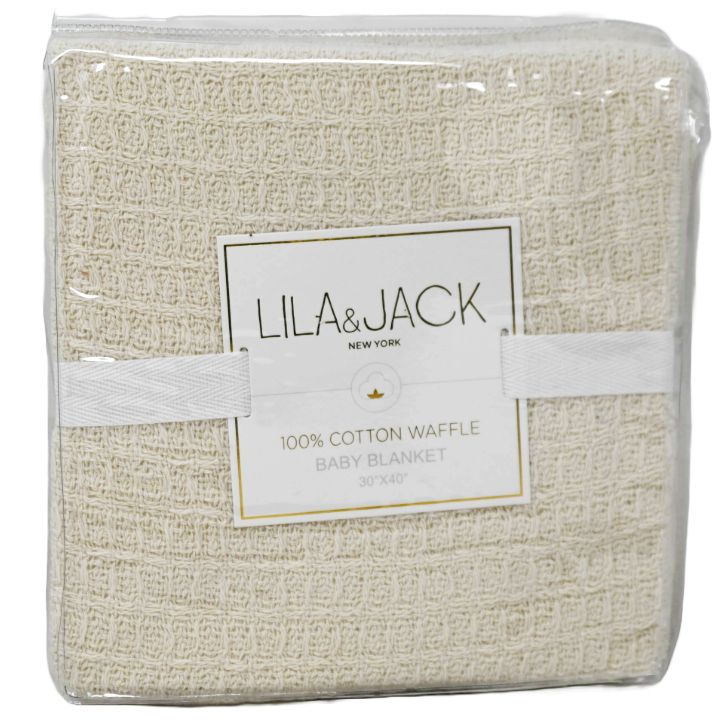 1pc 30x40" Cotton Waffle Blanket - Ivory C/P 48