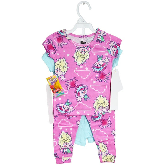 Sisters Reunited Sz 2T,3T,4T 4pc Pajama Set Sleepwear C/P 6 Trolls 3