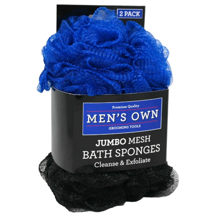 2pc JUMBO MESH BATH SPONGE C/P 18