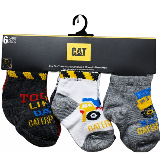 6pk INFANT BOYS TOUGH LIKE DAD QTR SOCKS C/P 36