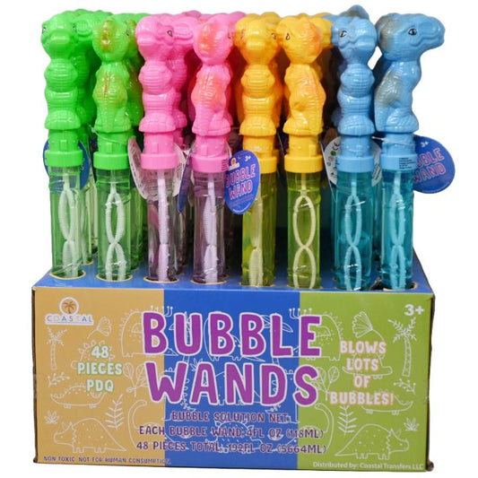 DINO ASST BUBBLE WAND C/P 48