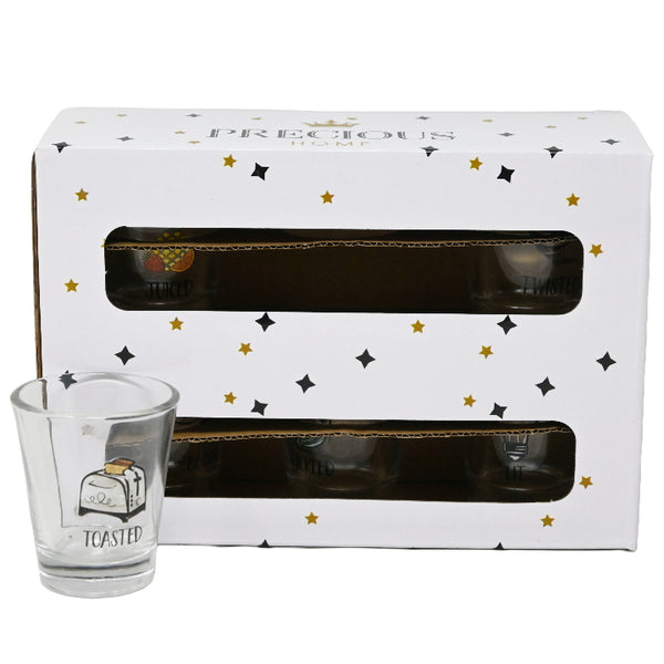 6pc 1.7oz BUZZED SHOT GLASS SET C/P 12