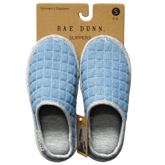 Rae Dunn Women's Slippers Denim Blue (2-Sm, 3-Md, 1-Lg) C/P 6