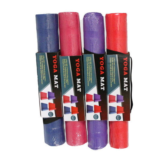 Yoga Mat with Strap, Assorted color C/P 8