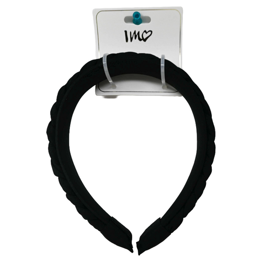 Headband Thick Braided Black C/P 120