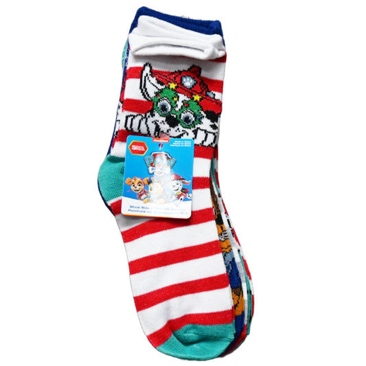 5pk PAW PATROL COOL CHRISTMAS CREW SOCKS C/P 60