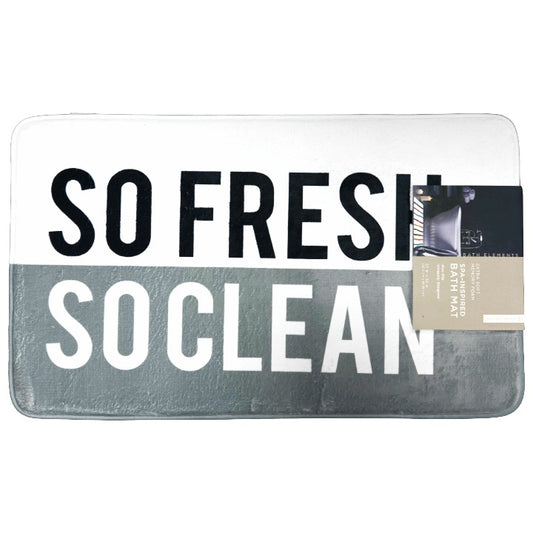 20X32" GREY/WHT MICROFIBER PRINTED FOAM BATHMAT BATH ELEMENTS C/P 20