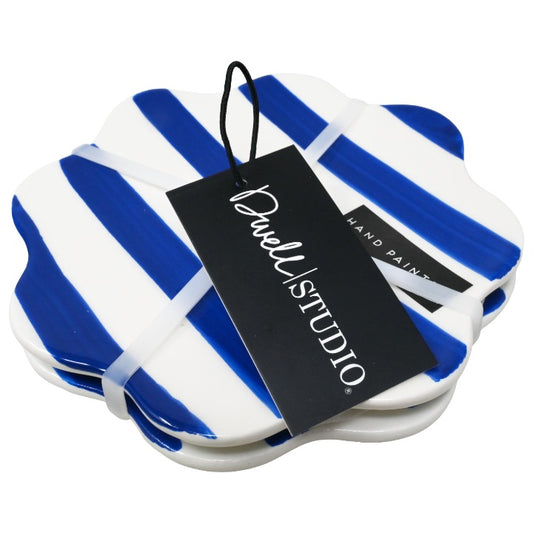 2pk Blue Stripe Plates C/P 18 Dwell Studio