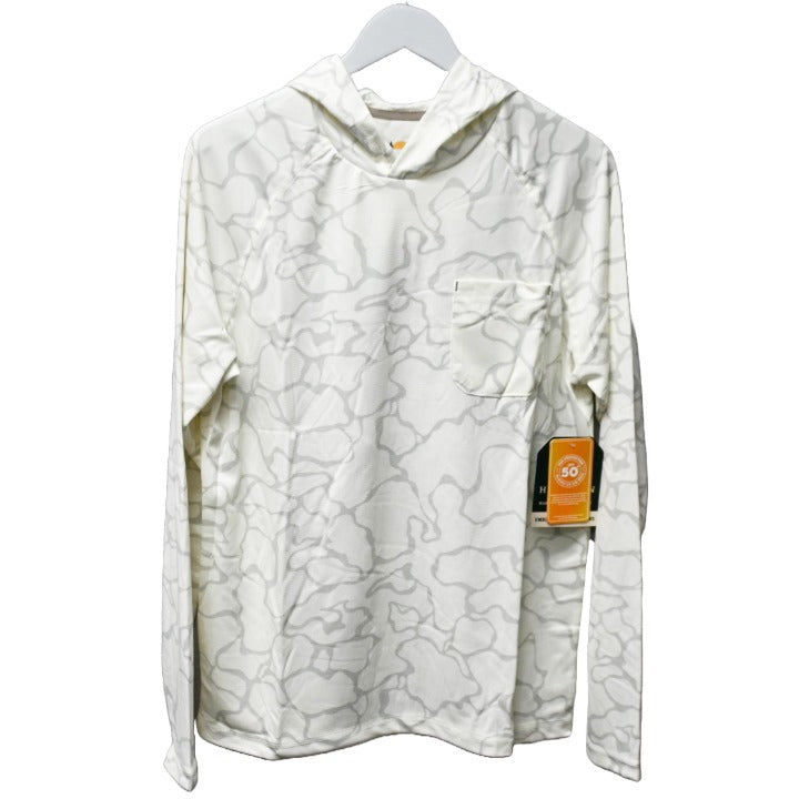 M-XXL IVORY WATER RIPPLES LONG SLEEVE PRINTED HOODIE C/P 12 HORIZON