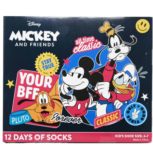 MICKEY MOUSE 12-DAYS OF SOCKS BOX SET C/P 12