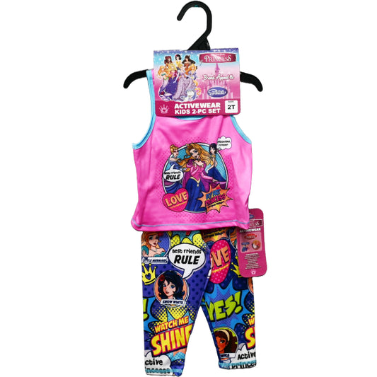 FAIRYTALE PRINCESS RACER TANK ACTIVEWEAR SET COMIC STRIP 3-ASST SIZE 2T-4T C/P 48