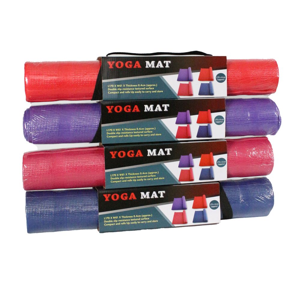 Yoga Mat with Strap, Assorted color C/P 8