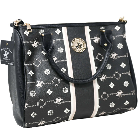 BHPC BLACK SATCHEL HANDBAG W/TOP ZIPPER C/P 12