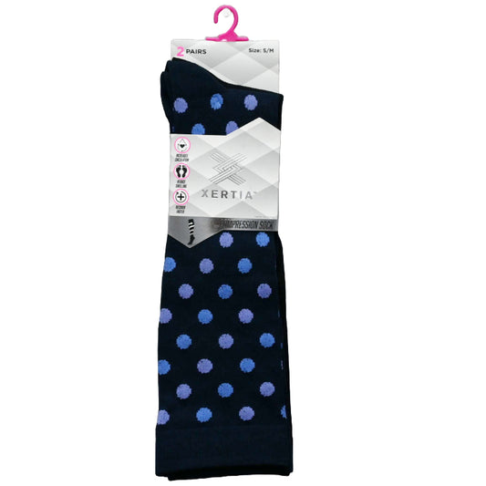 2pk S/M LADIES FASHION BLACK PATTERN COMPRESSION SOCKS C/P 60