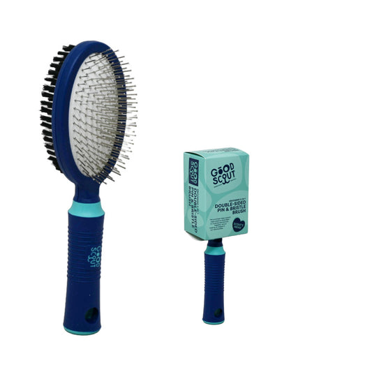 BLUE PET GROOMING 2in1 PIN & BRISTLE BRUSH C/P 25