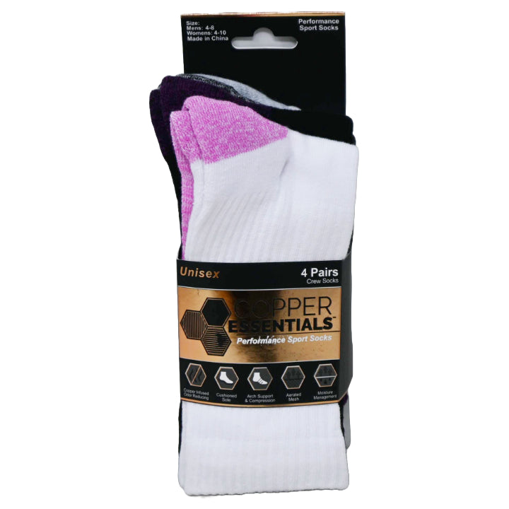 4pk CE CB SOLE HC CREW SOCKS SIZE 9-11 C/P 12