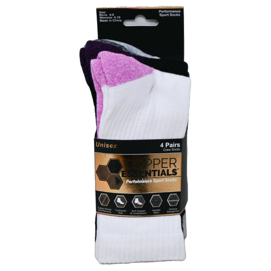 4pk CE CB SOLE HC CREW SOCKS SIZE 9-11 C/P 12