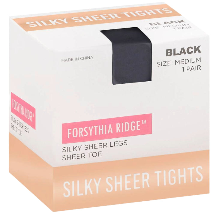 1pk MED. LADIES BLACK SHEER TIGHTS C/P 36