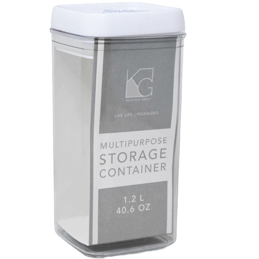 1.2L White Square Plastic Container C/P 40
