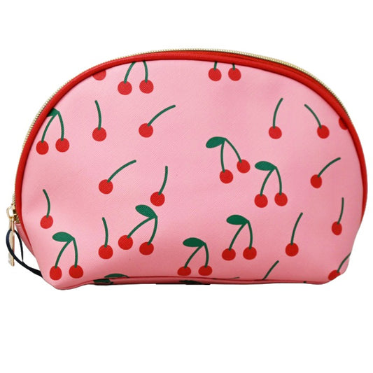 *OUTSIDE OF CA* LARGE CHERRY PRINTED DOME COSMETIC BAG C/P 40