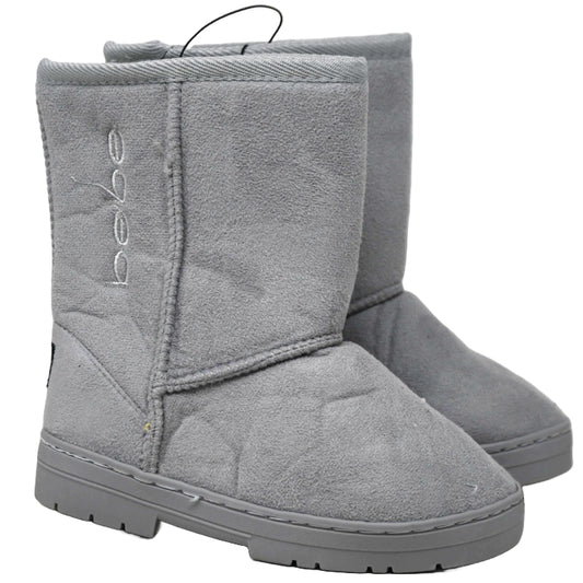 Girls Gray Microsuede Winter Boots C/P 12 BEBE