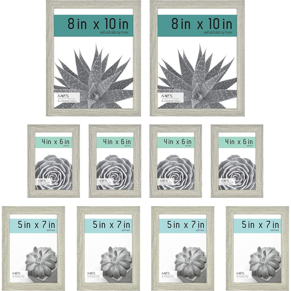 10pc GRAY WOODGRAIN FRAME SET C/P 1