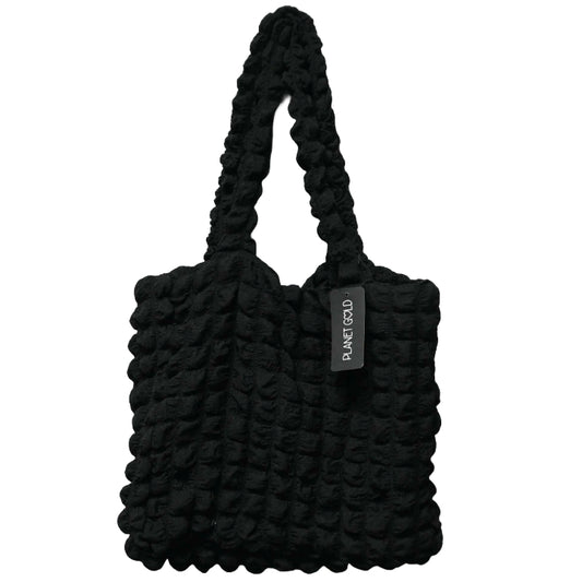 BLACK QUILTED CARRYALL HANDBAG C/P 12