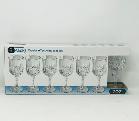 WINE GLASS SET  6PC 8OZ DIAMOND C/P 12