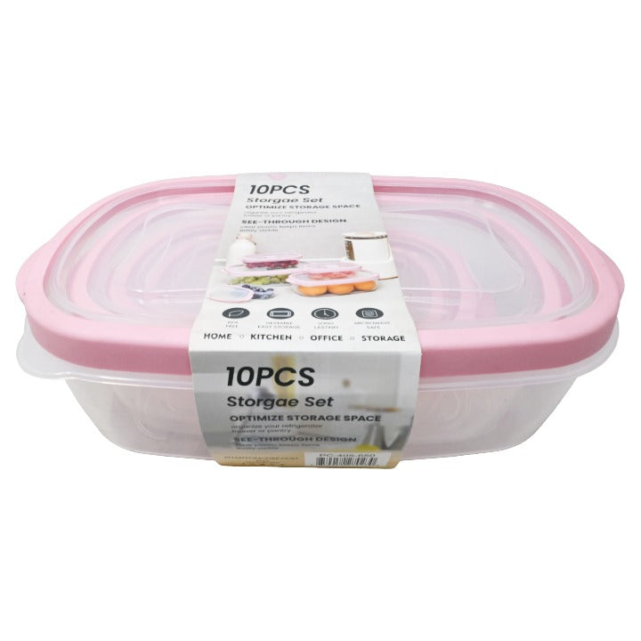 5pk Pnk Rect Food Storage Set C/P 12 Phantom Chef