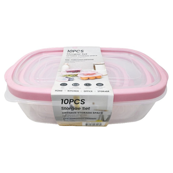 5pk Pnk Rect Food Storage Set C/P 12 Phantom Chef