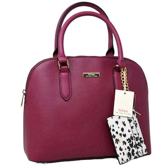 LARGE BURGUNDY DOME CROSSBODY TRINA TURKC/P 8