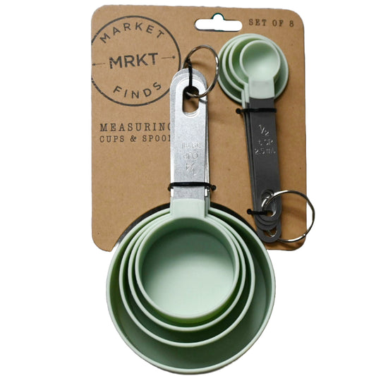 8pc GREEN MEASURING SPOON/CUP SET C/P 96