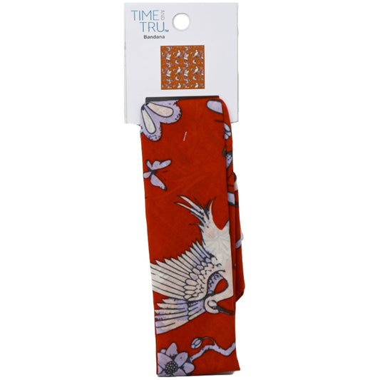 ORANGE BIRD/FLORAL PRINTED BANDANA C/P 72