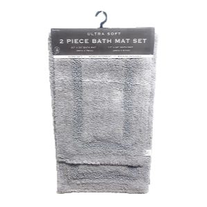 2pc RAFAEL SILVER BATH MAT C/P 12