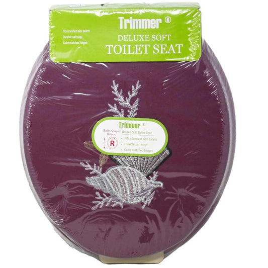 *OUTSIDE OF CA*Toilet Seat Soft Embroidered Burgundy C/P 6