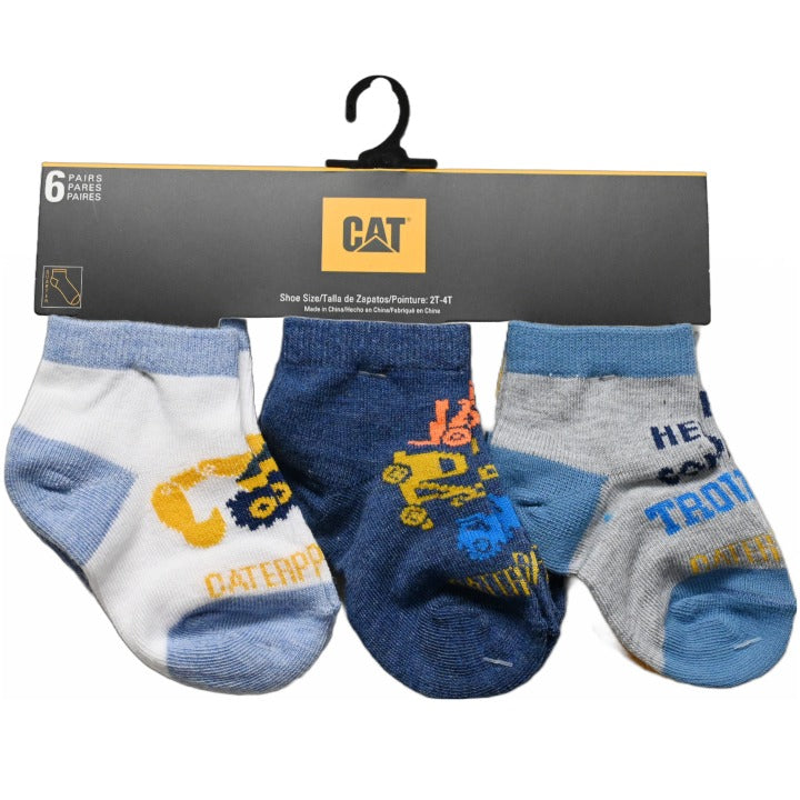 6pk 2T-4T TODDLER BOYS HERE COMES TROUBLE QTR SOCKS C/P 36