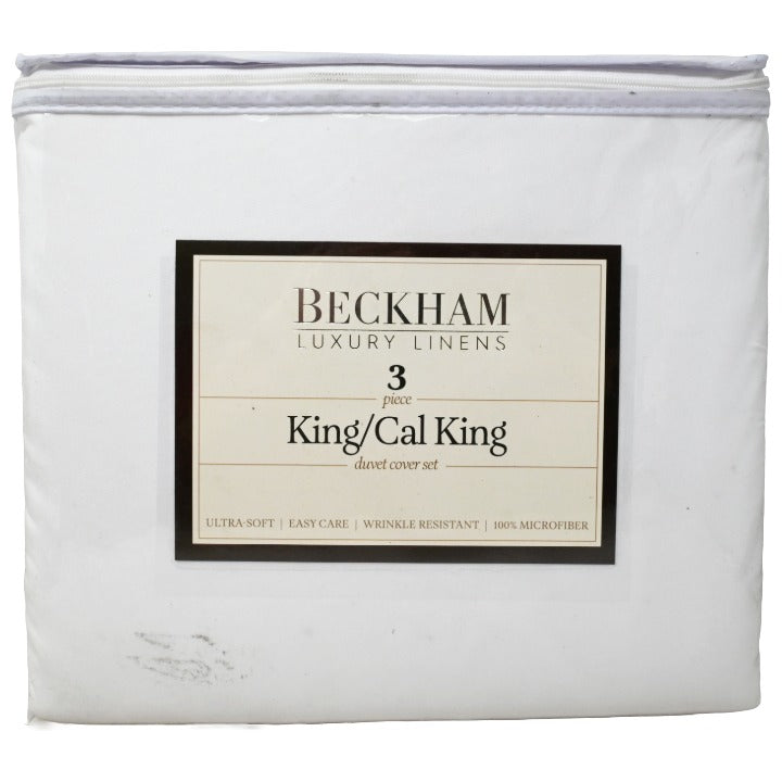 *NO CA*3pc Wht Cal King Duvet Cover Set (No UPC) C/P 10