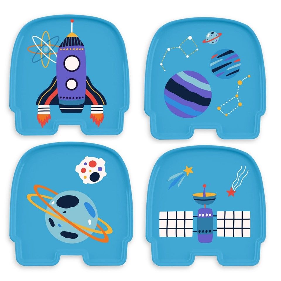 4pk 9.4" Kids Plate - Blue Space C/P 2