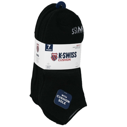 7PK 10-13 MENS FL CUSH LC SOLID SOCKS K-SWISS C/P 36