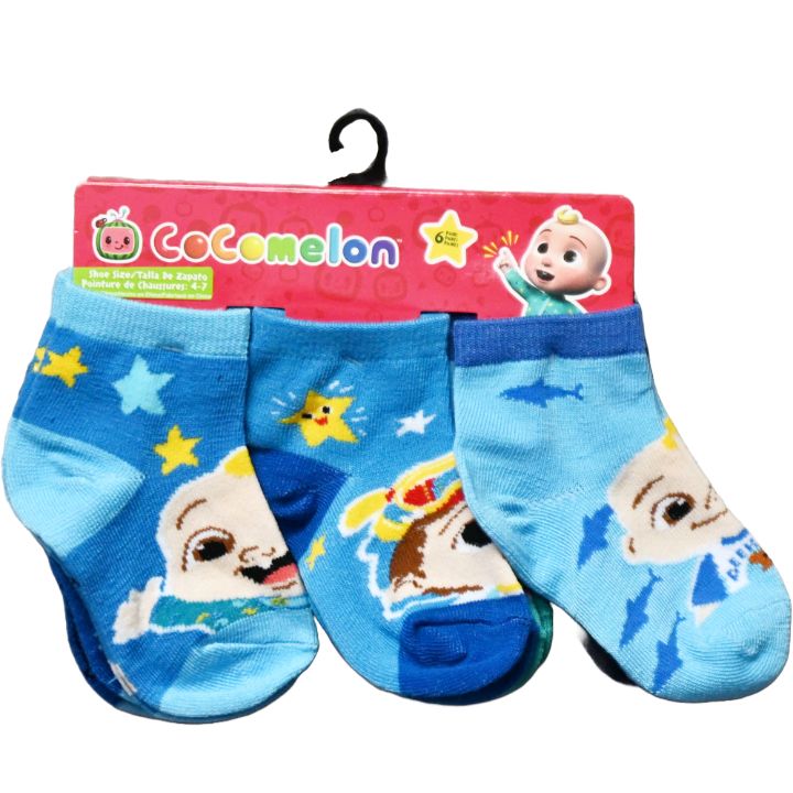 6pk 2T-4T COCOMELON TWINKLE TWINKLE SOCKS C/P 12