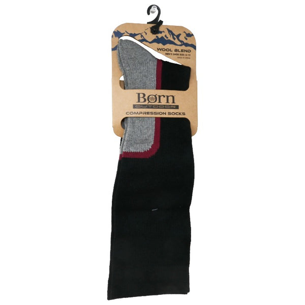 Mens 10-13M Wool Blend Compression Socks C/P 60 BORN