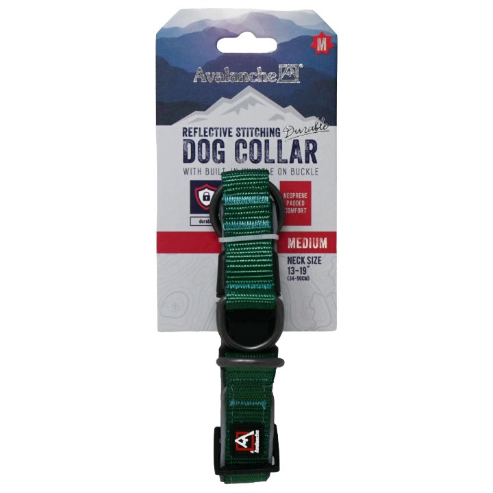 DOG COLLAR REFLECTIVE GREEN C/P 72 AVALANCHE