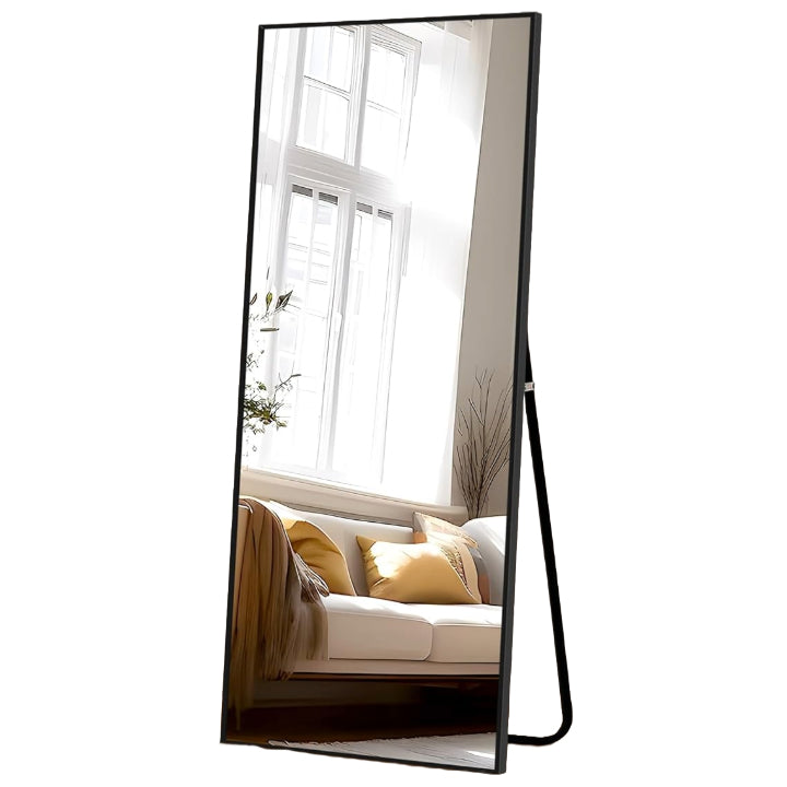 56"X19" Black Framed Rectangle Freestanding Mirror (No UPC, FNSKU only) C/P 1
