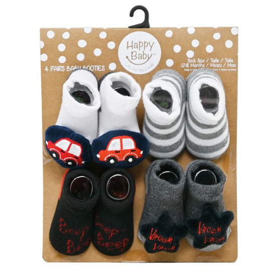 4pk HB VROOM RATTLE BOOTIES ASST SIZE C/P 60