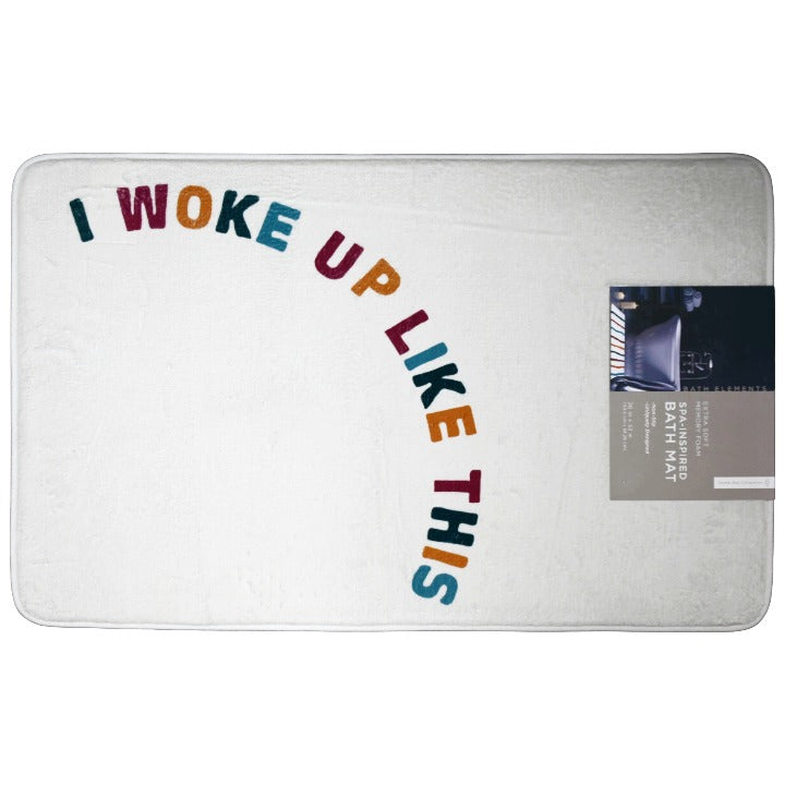 20X32" CREAM MICROFIBER PRINTED FOAM BATHMAT BATH ELEMENTS C/P 20