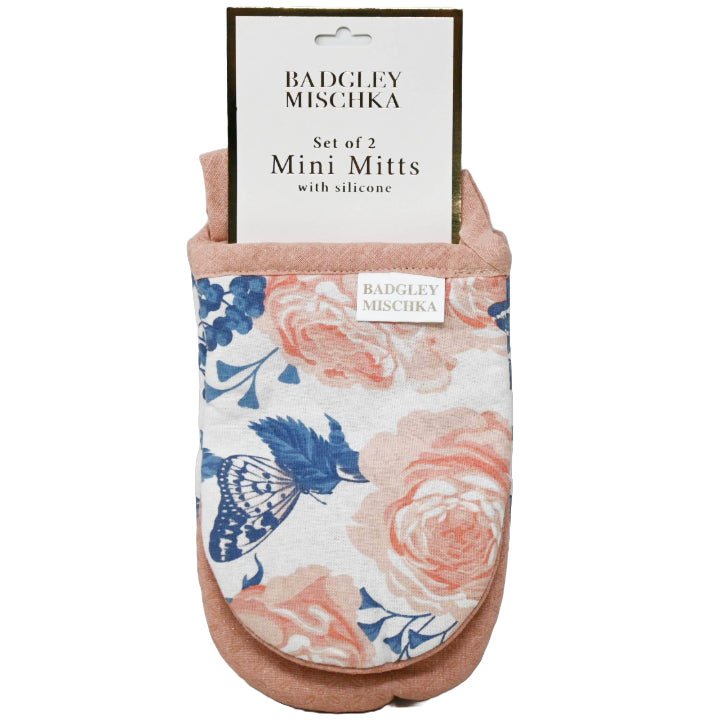 2pc Blush Floral Silicone Grip Mini Mitt C/P 24