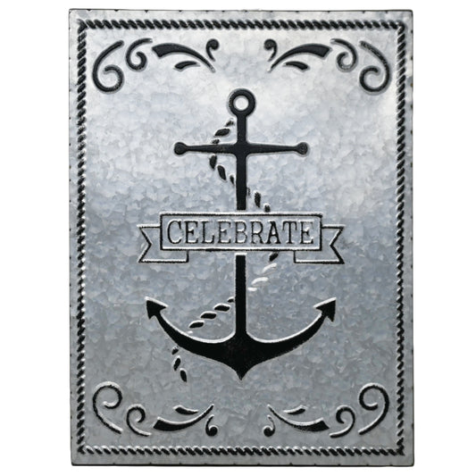 15"x19" Anchor Embss Galvanized Metal Wall Sign C/P 6